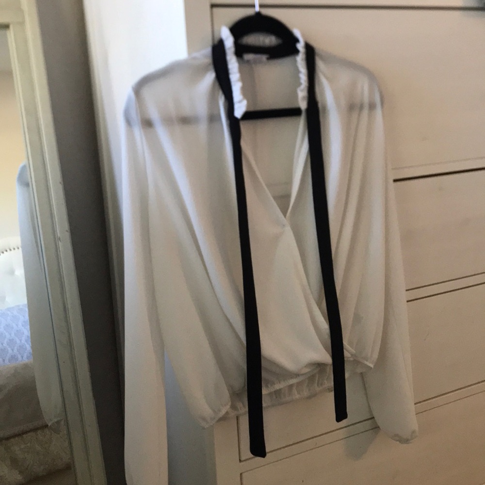 BP White Blouse with detailed neck